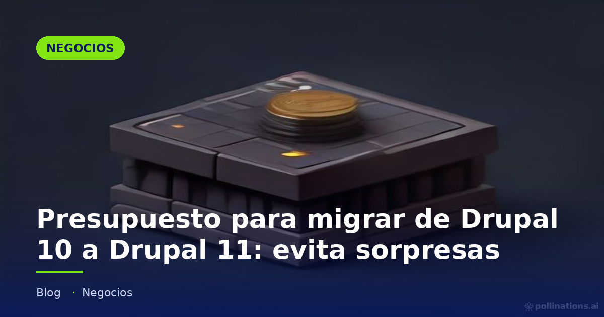 Portada del artículo «Presupuesto para migrar de Drupal 10 a Drupal 11: evita sorpresas» en saibher.com