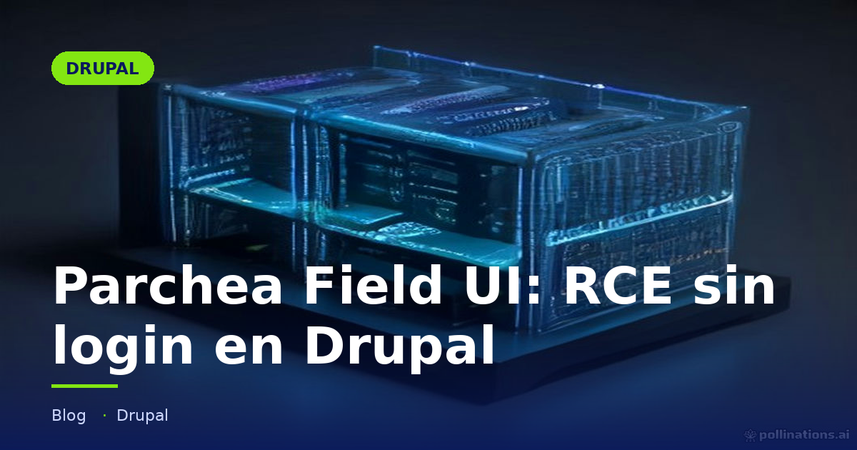 Portada del artículo «Parchea Field UI: RCE sin login en Drupal» en saibher.com