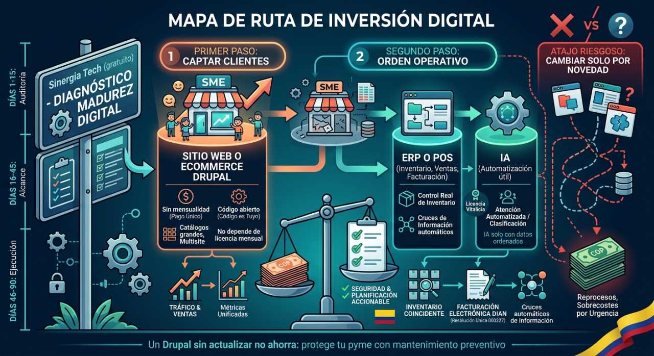 Portada del artículo «Sinergia Tech: diagnóstico gratis antes de comprar software» en saibher.com