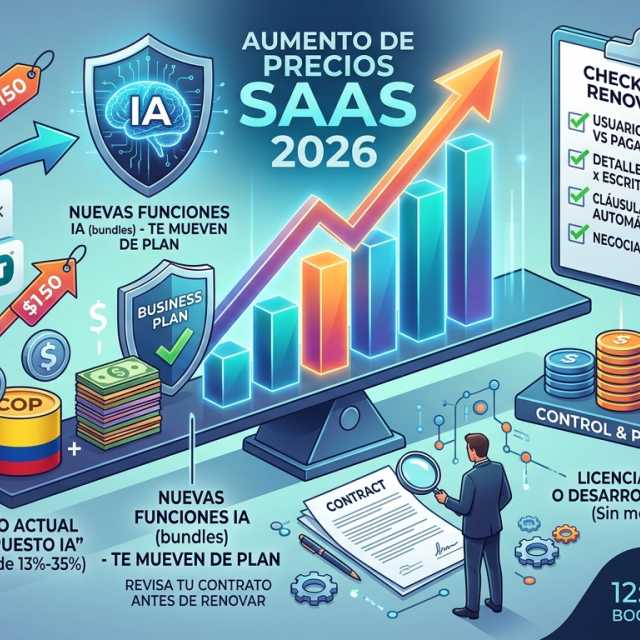 Renovación SaaS 2026: pagas hasta 35% más por el impuesto IA