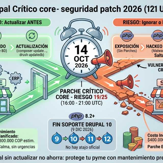 Parche crítico de Drupal: el costo de una pyme sin soporte