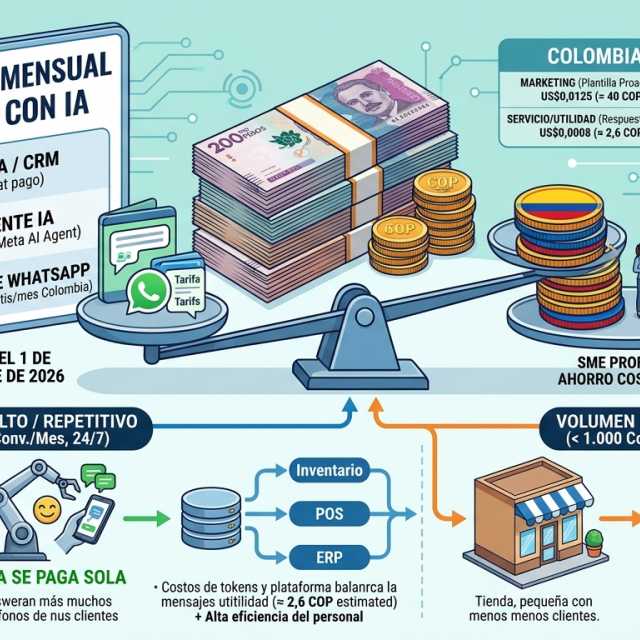 Portada del artículo «WhatsApp Business: cuánto cuesta la IA para tu pyme en 2026» en saibher.com
