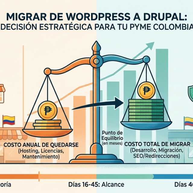 Migrar de WordPress a Drupal: costo, riesgos y retorno