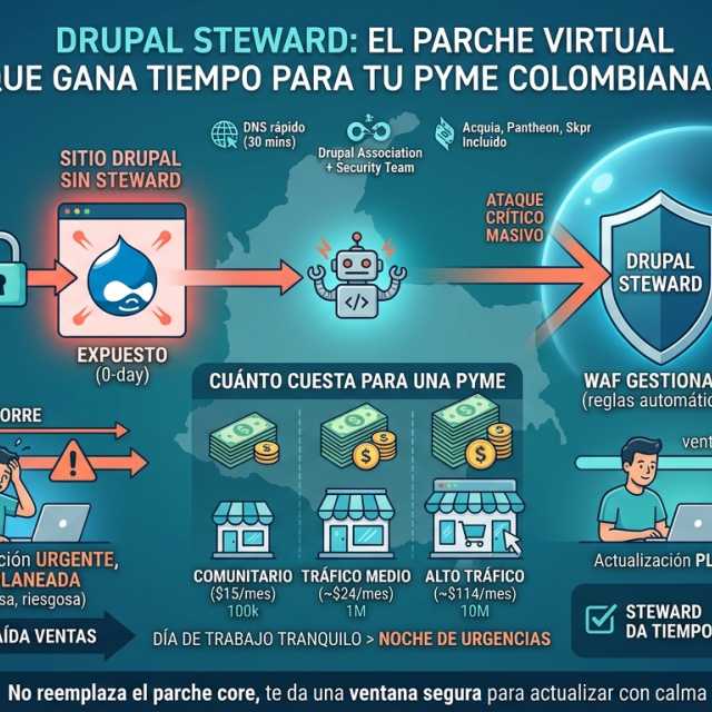 Portada del artículo «Drupal Steward: ¿vale pagar desde US$15 por tu pyme?» en saibher.com